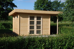 Modern city shed for storing garden accessories